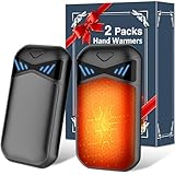 DDKJ Handwärmer Elektrisch Wiederverwendbar 2er-Pack,7000mAh Magnetisch Taschenwärmer aufladbar Hand Warmers 3 Heizstufen bis zu 55°C, Tragbare Klein Taschen Wärmer für Kinder/Männer/Frauen Schwarz