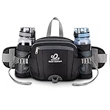 WATERFLY Gürteltasche mit Flaschenhalter, Gurt Verstellt Bauchtasche Hundetraining Handyfach Wasserdicht Hüfttasche für Wandern Reise Camping