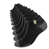 Chic Defend Sneaker Socken Herren 10 Paar Atmungsaktive Baumwolle Sportsocken Kurz Sommer Halbsocken Laufsocken Schwarz Weiß Grau 35-38 39-42 43-46 47-49, Schwarz, 39-42