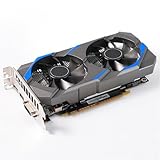 Docooler GTX 1050 2 GB Grafikkarte GDDR5 128 Bit Dual-Lüfter Computergrafik GPU mit geringem Stromverbrauch für Gaming-Videobearbeitung mit 6-poligem Anschluss