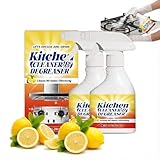Küchenreiniger- und Entfettungsspray, Zitronenreiniger-Spray zur Reinigung von Küche und Backofen, Ölfleckenentferner-Spray, vielseitiger, hochwirksamer Haushaltsentfetter (2PCS)