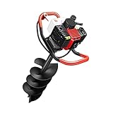 4-Takt-Benzin-Pfostenlochbagger mit 4 Bits – 199CC Benzin-Erdbohrer für Zaunpfosten, Bäume und Gartenerde – Effiziente Bodenbohrmaschine
