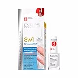 Eveline Cosmetics Nagelhärter gegen brüchige, weiche Nägel - 8in1 Total Action mit Titan, Diamant & Strong Nails Complex - Starke, gesunde Nägel in 10 Tagen - 12ml