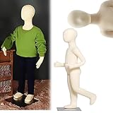 Schaufensterpuppe Kind Display Kind Schaufensterpuppe Ganzkörper Mit Kopf, Poseable Soft Kids Manikin Torso/Realistische Schaumstoff-Nähpuppe Für Jungen Mädchen Unisex(Age 10 - H 136cm (53 1/2IN))