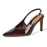 Amazon Essentials Damen Slingback-Pumps, Braun Lackleder, 39 EU