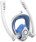 QZQJUILU Schutzbrille Tauchmaske Tauchmaske Vollgesichts-Schnorchelmaske Unterwasser-Antibeschlag-Schnorchel-Tauchmaske zum Schwimmen Speerfischen Tauchen für Erwachsene und Kinder