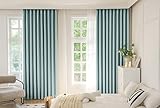 Dsnyu Gardinen Küche Blau, Vorhang Fenster Volltonfarbe Polyester Curtain für Schlafzimmer Wohnzimmer 2er Set 137x244cm BxH