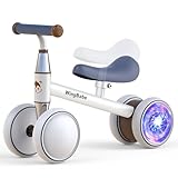 WINGBABE Kinder Laufrad ab 1-3 Jahre,Kinderlaufrad Balance Fahrrad für Jungen Mädchen mit Vierrädriger Leuchtender & Verstellbarer Sitz,Spielzeug für Kleinkinder Erste Geburtstag Geschenk