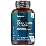 Kollagen Kapseln - 1200mg reines Marine Collagen Typ I und III - Hydrolysierte Fisch Kollagen Peptide - 120 Kapseln für 2 Monate Vorrat - Meereskollagen - Frei von Magnesiumstearat - WeightWorld