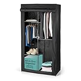 EASYmaxx Kleiderschrank | Faltbarer Stoffschrank mit Klettverschluss & Kleiderstange | Stoffkleiderschrank – ideal als Campingschrank oder mobiler Kleiderschrank zu Hause | Kleiderständer modular