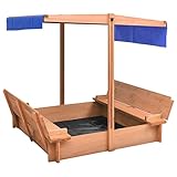 Rantry Sandkasten mit Dach aus Fichtenholz, 112 x 112 x 112 cm, Möbel für Haus, Innen- und Außenbereich, Wohnzimmer, Schlafzimmer, Dekoration für Möbel
