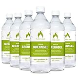 6 x 1L Brenngel für Gel Kamine & Gel Feuerstellen - Hergestellt aus Premium Bio-Ethanol 96,6% Vol. - 6 Liter in 1L Flaschen zum handlichen & sicheren Gebrauch - Made in Germany!!!