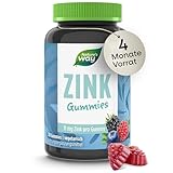 Zink Gummibärchen für Haut Haare Nägel - 120 Stk hochdosiertes Zink mit 22 mg Zinkcitrat als Alternative zur Kapsel - stärkt das Immunsystem/gegen unreine Haut - vegetarische Gummies