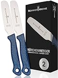 Schwertkrone® Brötchenmesser 2er Set [MADE IN GERMANY] - Frühstücksmesser Gezahnt - Buttermesser Edelstahl - Tafelmesser - Brotzeitmesser - Schneidemesser - Bread Knife - Brotmesser Klein