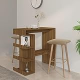 DYRJDJWIDHW bistrotisch,Schreibtisch,küchenmöbel,Bartisch mit Regal Braun Eiche 100x50x101,5cm HolzwerkstoffGeeignet für Büro, Wohnzimmer