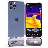 TOPDON TC002C Wärmebildkamera für iPhone 15/16 Serie und iPads(Typ-C Anschluss). IR-Auflösung 256 x 192px, Temperaturbereich von –20 °C bis +550 °C