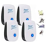 Ultraschall-Mückenschutzmittel, Ultraschall-Repellent für Mäuse, mausefalle Elektrisch Insektenschutzmittel, Ameisen, Fliegen, Spinnen, Kakerlaken-100% professionell und effektiv (Packung mit 4 Stück)