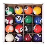 HappyFit 25 mm Mini-Billardkugel, komplettes Set mit 16 Kugeln, Zubehör für Billardtischbälle aus Kunstharz im amerikanischen Stil