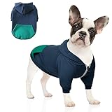 meioro Reißverschluss Kapuzen Haustier Kleidung Hund Katze Kleidung Niedlichen Haustier Kleidung warme Kapuze französische Bulldogge Pug (XXL, Blau)