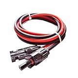 1 Paar weibliche und männliche Einzelkopf-Solar-Verlängerungskabel PV-Kabel 6/4/2,5/1,5 mm2 Solar-PV-Kabel 1/2/3/5/8/10 Meter(2 meter,16 AWG-1.5mm2)
