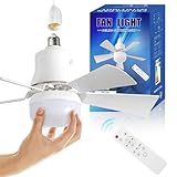 Umikk Deckenventilator mit LED Licht und Fernbedienung, Schlafzimmer Dimmbar Deckenventilatoren Lampe, LED Deckenleuchte Dimmbar mit Ventilator und Fernbedienung,Für Wohnzimmer Schlafzimmer