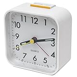Wecker Analog Leise Ohne Ticken, Quarzwecker mit Lauter Alarm, Nachtlicht, Schlummerfunktion,Batteriebetrieben Tragbarer Wecker für Schlafzimmer Wohnbereich Büro Reisen