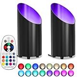 2 Stück LED Uplight Spot RGB Spotlichter Bodenstrahler mit Fernbedienung und Schalter Up Lights Bodenleuchte für den Innenbereich Indirekten Beleuchtung Bodenbeleuchtung für Zuhause Pflanzen Bilder