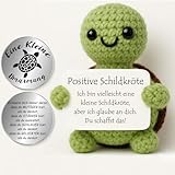 Tixlux Pocket Hug Positive Schildkröte, Kreative Strickwolle Schildkröte Puppe und Kleine Umarmung Glücksbringer, MutmacherGeschenk, Gute Besserung Geschenk, Einschulung Geschenk