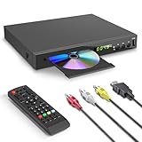 Blu-ray Player für TV, Kompakt Blu-ray-Disc-Player 1080P DVD-Player mit HDMI-Ausgang, AV-Ausgang, Koaxialausgang, USB-Eingang, Unterstützt Alle DVDs und Region 2 Blu-Ray-Discs, Integriertes PAL NTSC