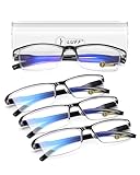LUFF 4Pcs Anti-Blue-Ray-Lesebrille Tragbare Ultraleichtleser（1.5X）