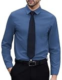 COOFANDY Hemd Herren Langarm Business Hemden Langarmhemd Männer Hemden Freizeithemd Businesshemden für Herren Langarmhemd Oberhemden Langarm Button Down Hemd Marineblau XL