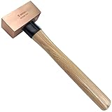 WEDO Kupferhammer,Schlosser-Hammer mit Holzgriff,1000g Kupfer Fäustel,Länge 350mm,Trockenbauhammer,Stemmhammer,Abbruchhammer,Robuster Stiel,langlebig,Korrosionsschutz Vorschlaghammer