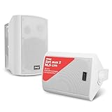 Pyle Bluetooth Lautsprecher Boxen Outdoor & Indoor – 2 Wege Lautsprecher für Innen als Wandlautsprecher oder Outdoor Box als Pool oder Musikanlage Terrasse, Weiß 240W