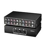 BolAAzuL AV RCA Switch 3 in 1 Out, Composite Video Audio Switcher Box 3 Port 5 RCA YPbPr Kabel RGB AV Splitter Selector Konverter 3 Wege Plug & Play für Retro Gaming PS2 Wii Xbox DVD Player TV