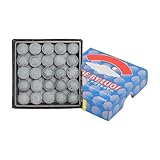 AJUNJIIL Snooker-Pool-Queue-Spitzen, Ersatzspitzen aus Leder der Güteklasse A, für Billard-Queue-Stick, professionelles Trainingszubehör, 50-teiliges Set für das tägliche Üben (12mm)