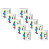 Toilettenpapier mit Geburtstagsmotiv, 10 Stück, farbiges Toilettenpapier aus unbehandeltem Holz, verdicktes Gewebe, weich, stark