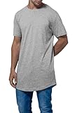 Mivaro Herren T-Shirt extra lang geschnitten, Longshirt für große und schlanke Männer, Größe:4XL, Farbe:Grau meliert