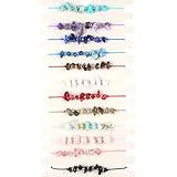 ARZASGO Chakra natürliche Edelsteine Armband bunten Kristall Stretch Handgelenk Armbänder für Yoga Meditation Gebet Heilung Schutz, 12-Stein1