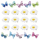 Haarspangen mit Blumen, 10 Stück, bunte Schmetterlings-Haarspangen, niedliche Blumen-Haarspangen, Glitzer, Strand, Hochzeit, Haarnadeln, Zopfzubehör für Damen, Mädchen, Teenager, Frauen, Dekoration,