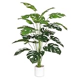 Tuocal 71CM Künstliche Pflanze Wie Echt, 24 Blätter Tropische Palme Gefälschte Monstera Baum im Topf Kunstpflanzen Groß Faux Pflanze für Outdoor, Indoor, Wohnzimmer, Balkon, Schlafzimmer, Zimmer Deko