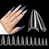 Deciniee Tips für Gelnägel, 550 Stück Nageltips Nagelspitzen Konische Quadratische Falsche Nagelspitzen, 11 Größen Professionelle Nagelverlängerung Kit für Nagelsalon und Home DIY Nageldesign