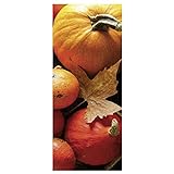 Herbstliches Banner Deko Stoffbanner ,,Kürbisse und Ahorn' 75 x 180 cm orange Textil-Banner Stoff-Display zum Hängen Wanddeko Banner Dekoration