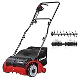 Einhell Elektro-Vertikutierer-Lüfter GC-SA 1231 (1200W, 31cm Arbeitsbreite, klappbarer Holm, 28 L Fangkorb, inkl. Lüfterwalze), Rot