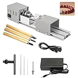 Mini Drehmaschine 125W Drehbank 2000-8000U/min, Metall Kleine Drehbank mit 7 Gang Einstellung, Klemmbereich von 0.02-0.24 Zoll, Drehmaschine Metall für Dreh, Einstech, Schleif und Schneidarbeiten