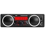 Single Din Auto Stereo Bluetooth, 12V-24V 1 Din Autoradio mit zwei eingebauten Lautsprechern, Auto FM Audio Multimedia Player mit USB AUX-in TF Card Port