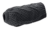 HUNTER Hundepullover MALMÖ, Farbe: anthrazit, klassisches Zopfstrick-Muster, wärmend & bequem, elastisch für optimalen Sitz, reflektierend für mehr Sichtbarkeit, waschbar bei 30°C, Größe: 25