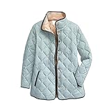 Generisch cordhemd damen Wintermantel Damen Warm GefüTtert Elegant Übergangsjacke Einfarbig Steppmantel mit hohem Kragen Leichte Daunenjacke Frauen Winter Mantel