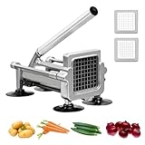 MYTASUY Kommerzieller Pommesschneider aus Edelstahl. Kartoffelschneider für Pommes Frites mit 1/4 und 3/8 Zoll Klinge, kommerzielle Pommesschneider, manuelle Kartoffelschneidemaschine mit Saugfüßen.