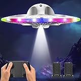 HOLYFUN Drohne RC UFO für Kinder und Anfänger, Ferngesteuertes Flugzeug mit Licht, RC Flugzeug Helikopter Quadcopter mit automatischer Schwebefunktion und 2 Batterien (15 Mins)