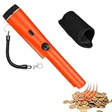mizikuu Metalldetektor Pinpointer, Tragbar Metallsuchgerät IP66 Wasserdichter mit Eingebautem LED Indicator Alarm Licht 360° Scan Holster Goldsuchgerät Metallsucher für Goldmünze Hunt Relikte Schmuck